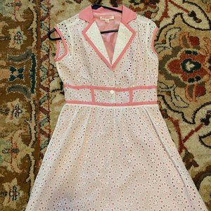 Betsey Johnson Vintage Style 50's White Eyelet Dress